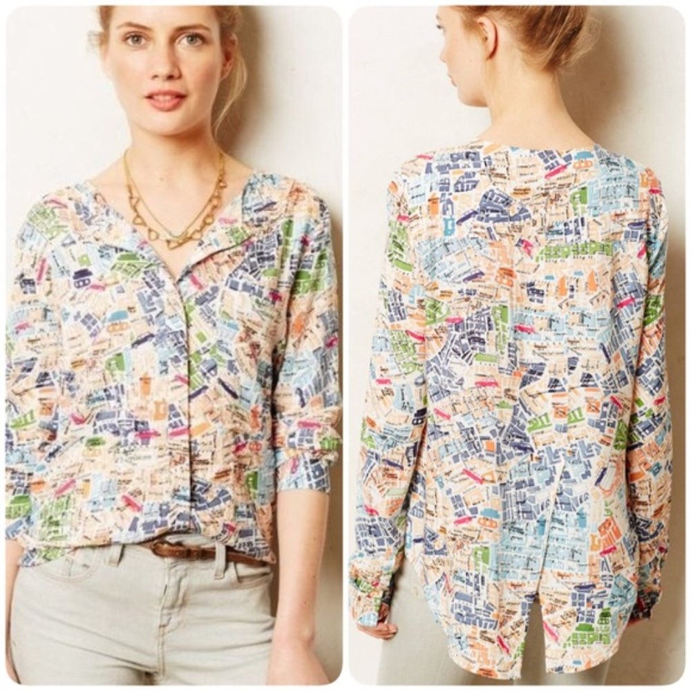 Anthropologie Top - London Map print